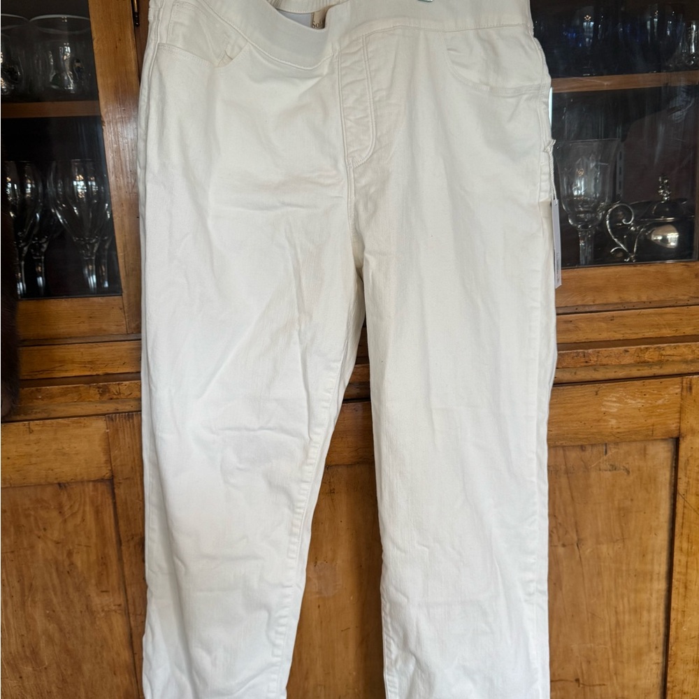 Soft Surroundings pull on straight leg crop jeans XL NWT $79.99